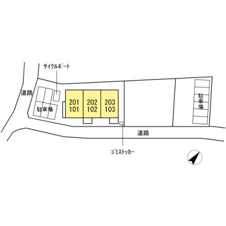 上益城郡御船町大字滝川のアパートの区画図