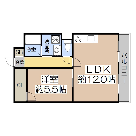 【間取り】 | レインボーコートパートⅡ | 1LDKでフルリノベーション済み♪新婚さんにおススメです♪