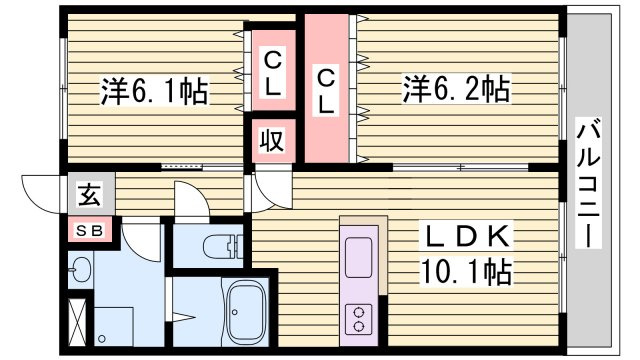 サンシャイン２号館の間取り