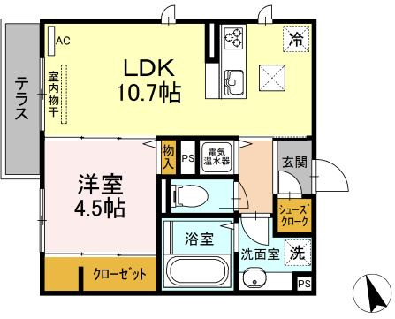 パラカントの間取り|インターネット無料！オートロック・ＡＬＳＯＫホームセキュリティ搭載！
