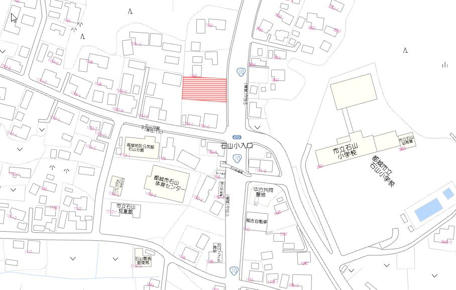 都城市高城町石山の売地の土地図