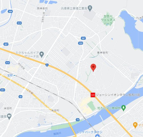 【地図】 | 加古川市東神吉町出河原　土地 | JR「加古川駅」まで徒歩約35分です。