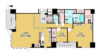 【間取り】 | プレサンスレジェンド大阪新町タワー