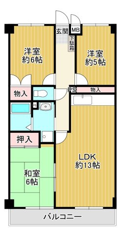 【間取り】 | グリーンコート三輪
