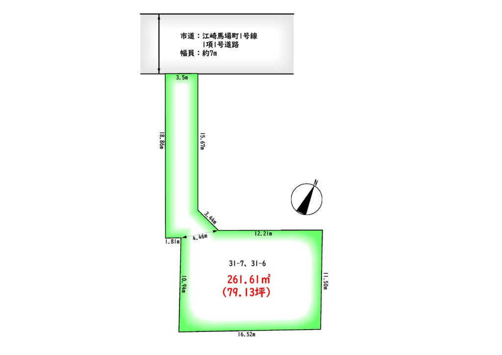 【No.5940】馬場町/79.13坪/県庁徒歩8分/1,400万円台の土地図
