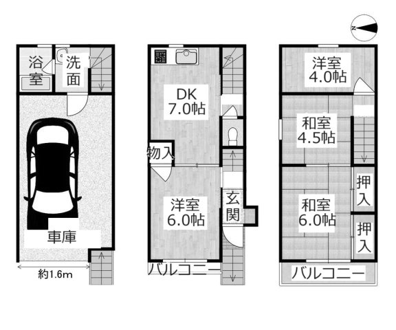 三ツ島4丁目　中古一戸建ての間取り|4DK