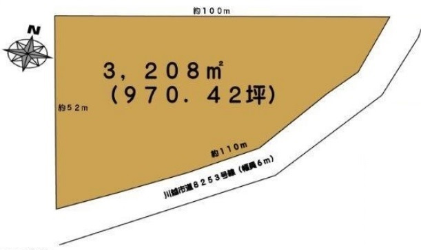 川越市かすみ野三丁目　建築条件なし売地　JR川越線『笠幡駅』徒歩20分　【霞ヶ関南小学区】の土地図