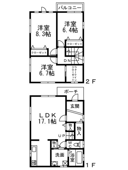 【間取り】 | フジパレス戸建賃貸中野町