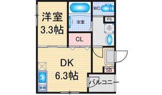 【間取り】 | ハーモニーテラス荒子町Ⅲ | 略図の為、現状優先