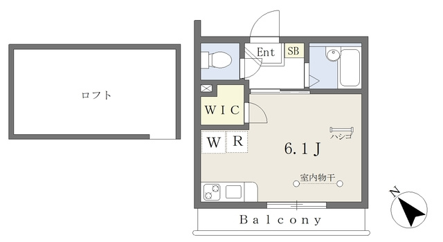 南西向きワンルーム＋ロフトのお部屋♪