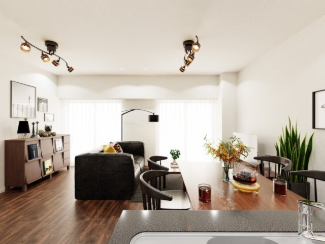【居間・リビング】 | ルミエール文京伝通院 3F | 家具入りCG【 Living　room 】
