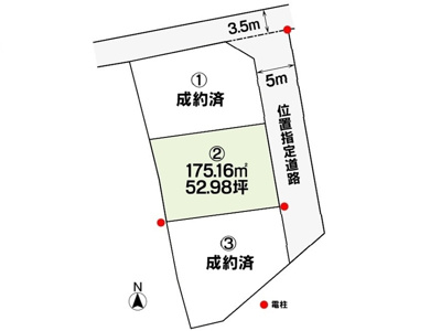 【区画図】 | 土地　金光町占見新田　全3区画 | 区画図になります。