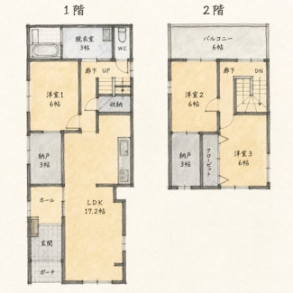 【間取り】 | 鳥取市行徳２丁目 中古戸建て