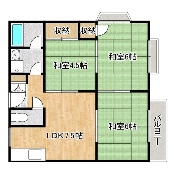 【間取り】 | ハイツ山本C棟