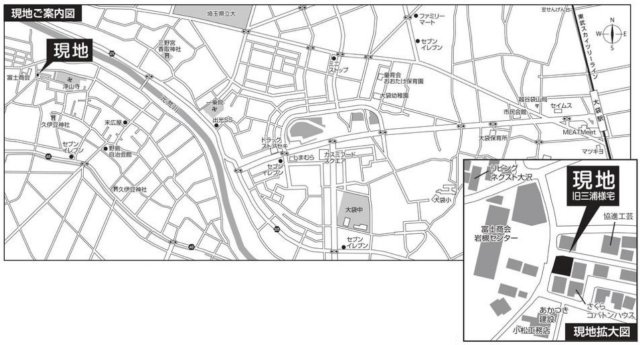 越谷市野島新築戸建て　プラスワンリビングのある家の地図