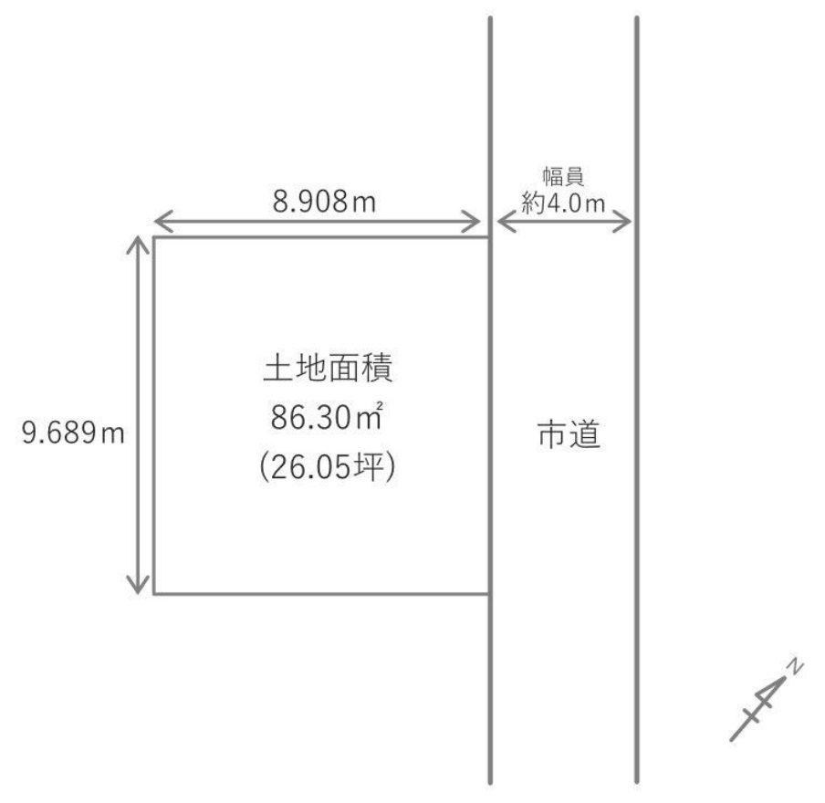 越谷市下間久里売地　建築条件なし