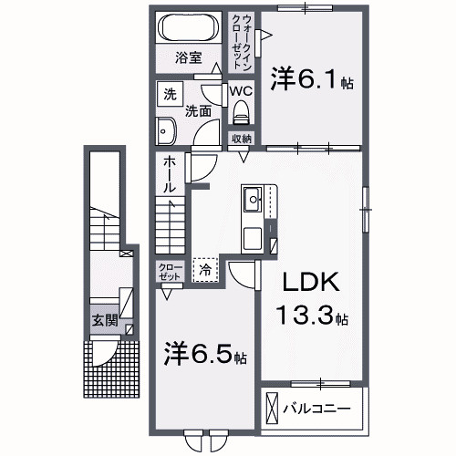 【間取り】 | グランヒルズ　Ｂ
