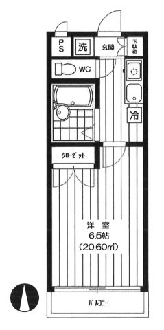 ステラ湯島の間取り|1K
