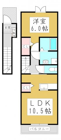 【間取り】 | メゾン　ド　コッティⅡ