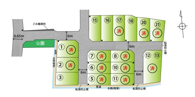 ライフフィールド紀伊Ⅵの区画図