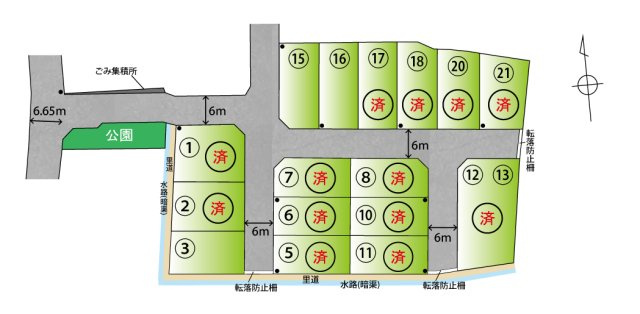 ライフフィールド紀伊Ⅵの区画図