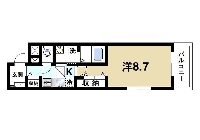 ＲＥＬＡ　ＦＯＲＴの間取り|1Kの間取りです