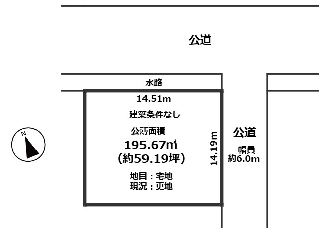 高島市新旭町旭59坪土地の土地図