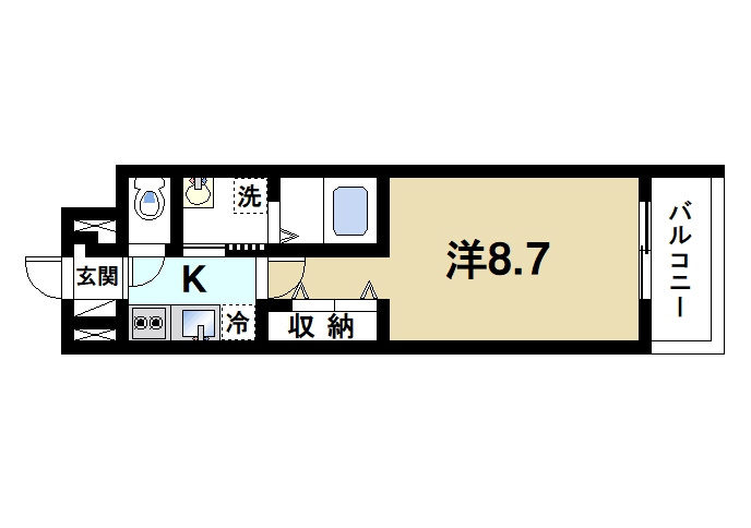 ＲＥＬＡ　ＦＯＲＴの間取り|1Kの間取りです