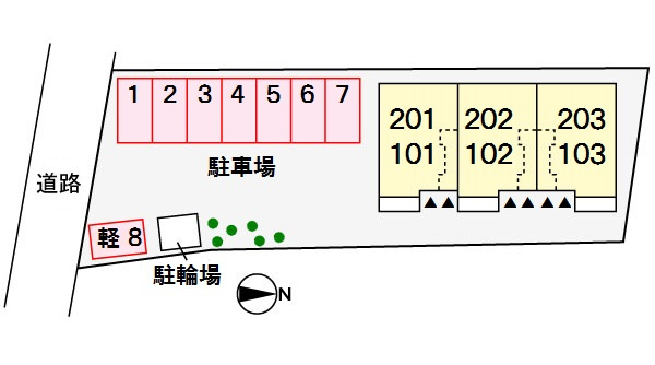 アルカンシェルの駐車場