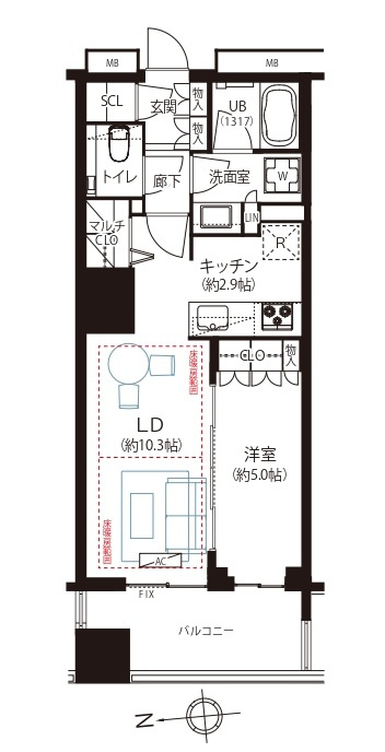 ウエリス新宿早稲田の森の間取り