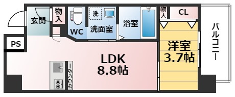 【間取り】 | アバンティ南堀江ウエスト