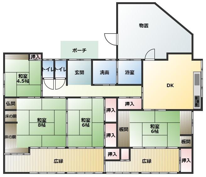 都城市早鈴町の中古一戸建の間取り