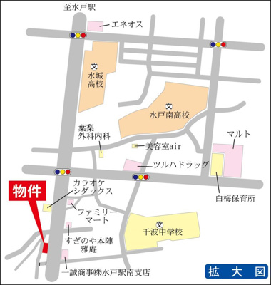 【地図】 | ＮＳＫビル | 水戸駅から徒歩約17分
