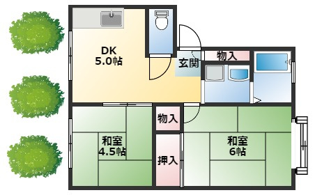ハイツ千鶴1の間取り
