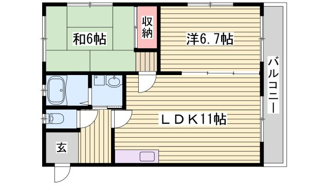 ピュアコート西夢前台の間取り
