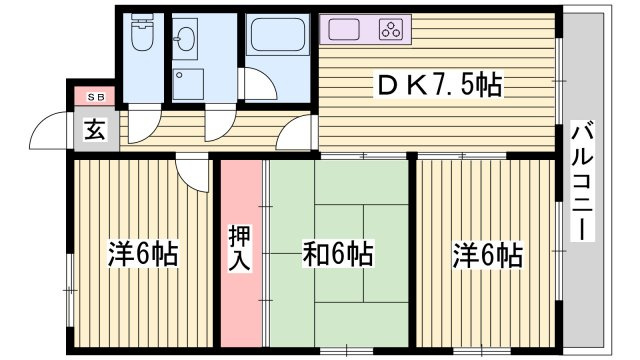 ピュアコート北八代の間取り