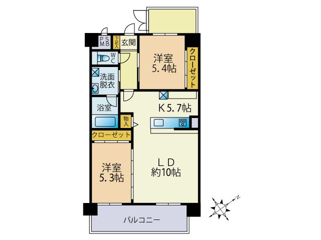 【間取り】 | ブレス駅南Ⅱ