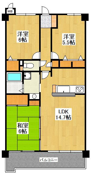 ユーハイム諏訪野リベックスの間取り