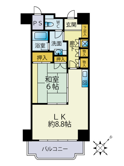 【間取り】 | 第二伊豆山18号館 中古マンション EM04879 | 熱海市伊豆山　間取図