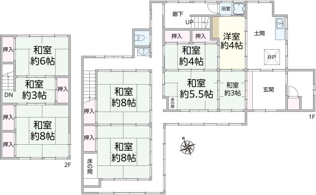 岡崎市梅園町字山添戸建の間取り