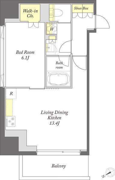 プライムメゾン湯島の間取り|1LDK