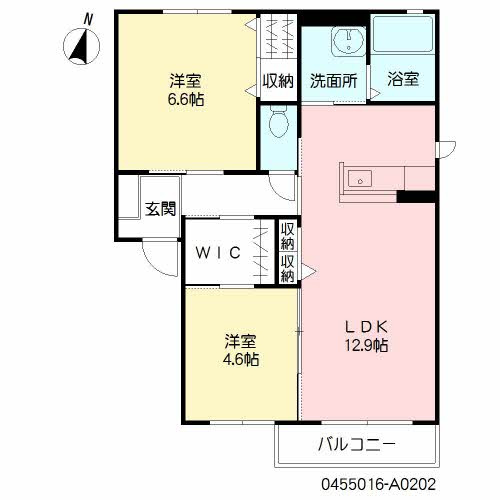 熊本市西区春日４丁目のアパートの間取り