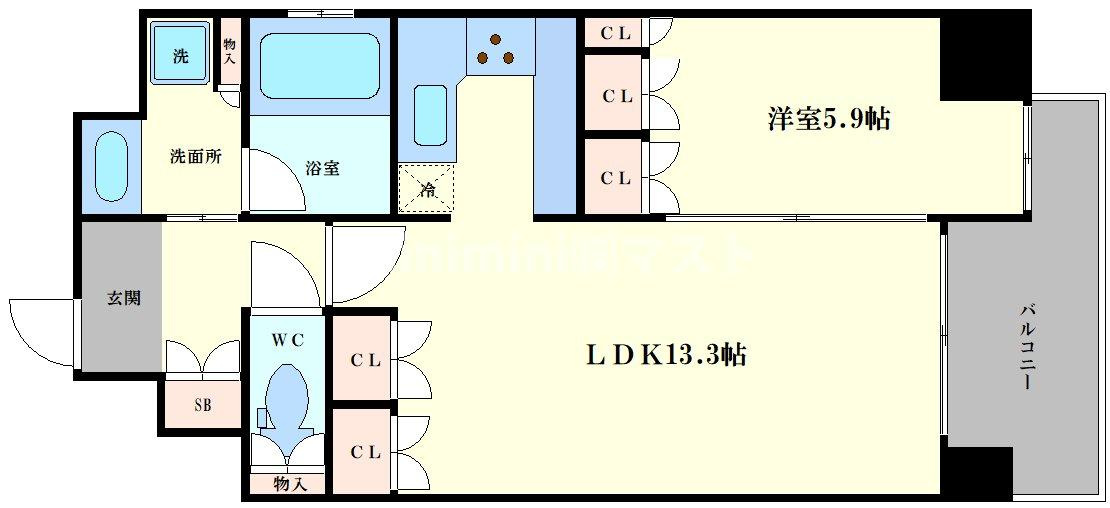 リーガル北堀江の間取り