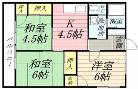 コーポ若葉荘【キャッシュバック対象】の間取り