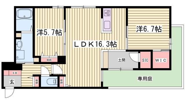 シャーメゾングラン今在家の間取り