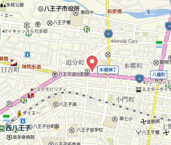 八王子市八木町5-8【仲介手数料無料】　八王子市八木町　売地の地図|～仲介手数料無料☆八王子ひなた不動産～八王子市八木町　売地