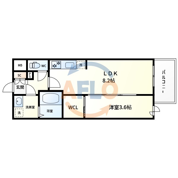AFFLUENCE難波EAST　浪速小学校区の間取り|AFFLUENCE難波EAST　間取り