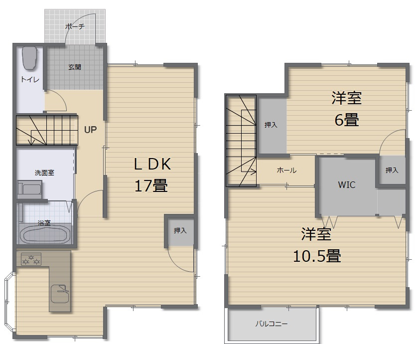 福井町　中古戸建の間取り