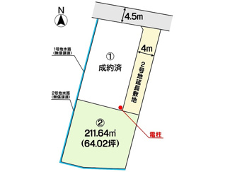 【区画図】 | 土地　玉島八島　全2区画 | 土地区画図になります。