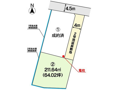【区画図】 | 土地　玉島八島　全2区画 | 土地区画図になります。